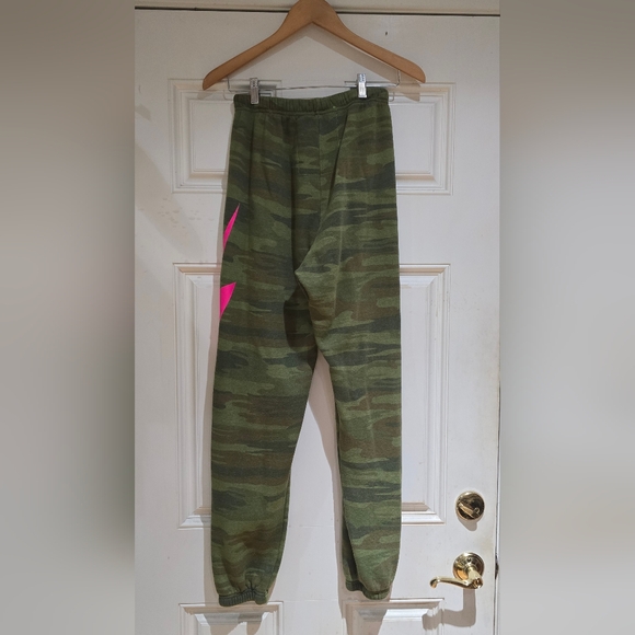 Aviator Nation Camo Jogger Pants M Pink Bolt - Picture 5 of 7
